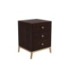 Mango Wood Chevron 3 Drawer Bedside Table with Legs - Jude