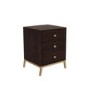 Mango Wood Chevron 3 Drawer Bedside Table with Legs - Jude