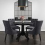 Kaylee Grey Velvet Dining Chairs with Black Legs - Set of 2