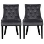 Kaylee Grey Velvet Dining Chairs with Black Legs - Set of 2