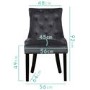 Kaylee Grey Velvet Dining Chairs with Black Legs - Set of 2