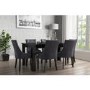 Kaylee Grey Velvet Dining Chairs with Black Legs - Set of 2