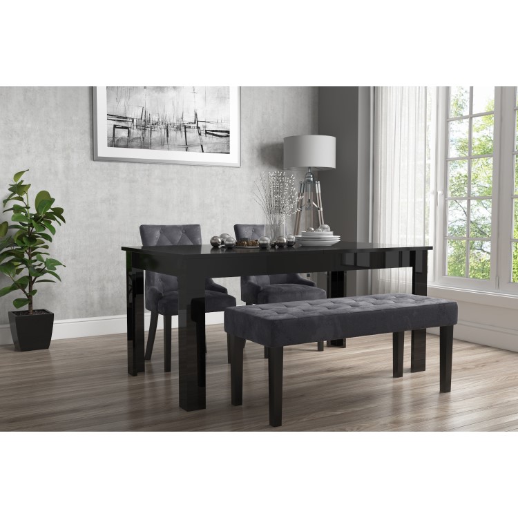 Grade A1 - Set of 4 Grey Velvet Dining Chairs - Kaylee