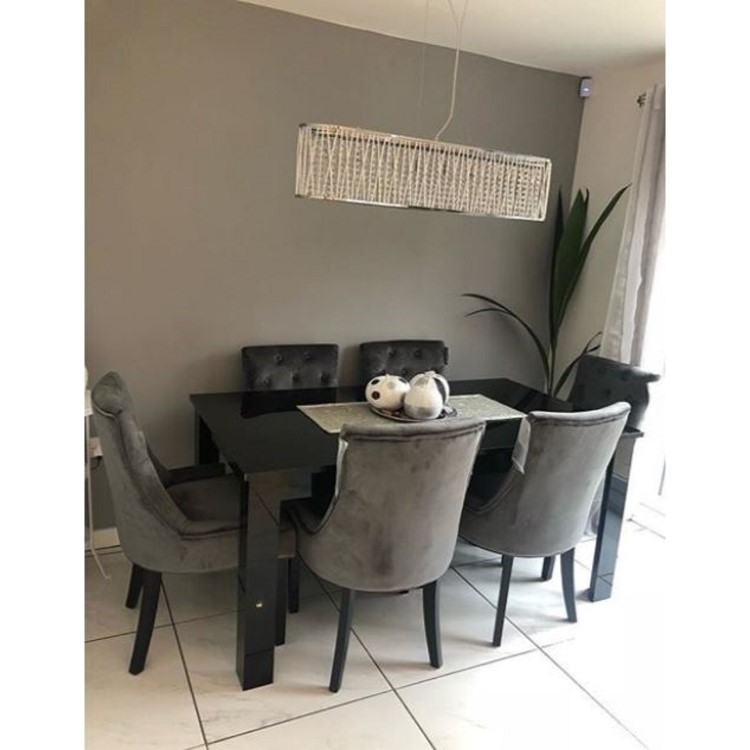 Grade A1 - Set of 4 Grey Velvet Dining Chairs - Kaylee