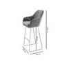 GRADE A1 - Two Grey Velvet Tub Bar Stool with Chrome Legs - Logan Bundle