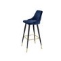 Grade A1 - Set of 2 Navy Blue Velvet Bar Stools with Backs - Maddy