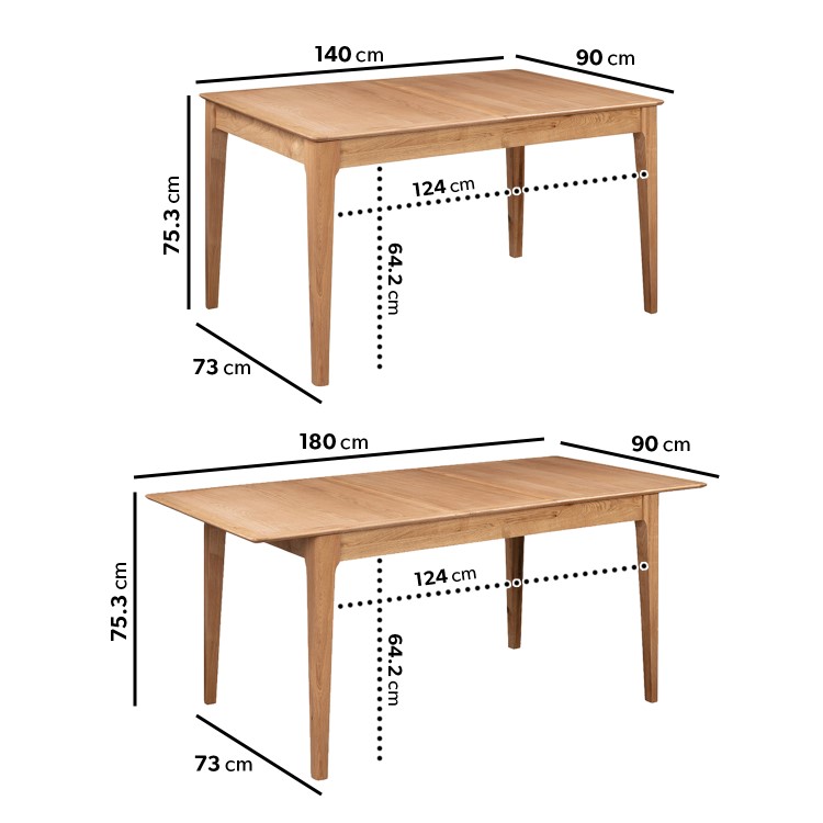 Extendable Solid Oak Dining Set & 6 Chairs - Adeline