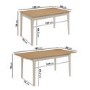 Extendable Dining Table & 6 Chairs in Dove Grey Fabric & Solid Oak - Adeline