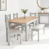Adeline Grey Extendable Dining Table with 4 Dining Chairs and  1 Bench
