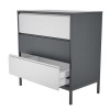 Kids Grey Retro Chest of 3 Drawers with Legs - Aiko