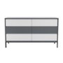 Kids Wide Grey Retro Chest of 6 Drawers with Legs - Aiko