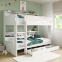 BUN/AIR001/89510 White Bunk Bed with Storage Shelves and Drawer - Aire