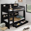BUN/AIR003/89512 Black Bunk Bed with Storage Shelves and Drawer - Aire