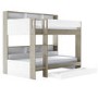 White & Oak Bunk Bed with Storage Shelves and Drawer - Aire