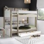White & Oak Bunk Bed with Storage Shelves and Drawer - Aire