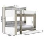 White & Oak Bunk Bed with Storage Shelves and Drawer - Aire