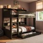 Green Bunk Bed with Storage Shelves and Drawer - Aire