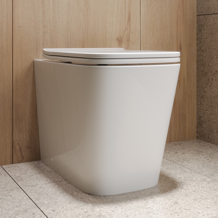 ONLY OPENED - Back to Wall Rimless Toilet with Soft Close Seat - Albi