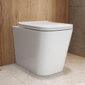 BUN/A1/ALBIBTWPAN2/100844 ONLY OPENED - Back to Wall Rimless Toilet with Soft Close Seat - Albi