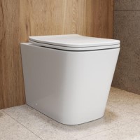 ONLY OPENED - Back to Wall Rimless Toilet with Soft Close Seat - Albi