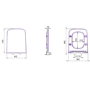 Close Coupled Rimless Closed Back Toilet with Soft Close Seat & Chrome Push Button - Albi