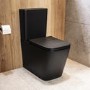 ONLY OPENED - Matt Black Close Coupled Rimless Toilet with Soft Close Seat - Albi