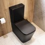 ONLY OPENED - Matt Black Close Coupled Rimless Toilet with Soft Close Seat - Albi