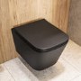 Matt Black Wall Hung Rimless Toilet with Soft Close Seat & Tornado Flush - Albi