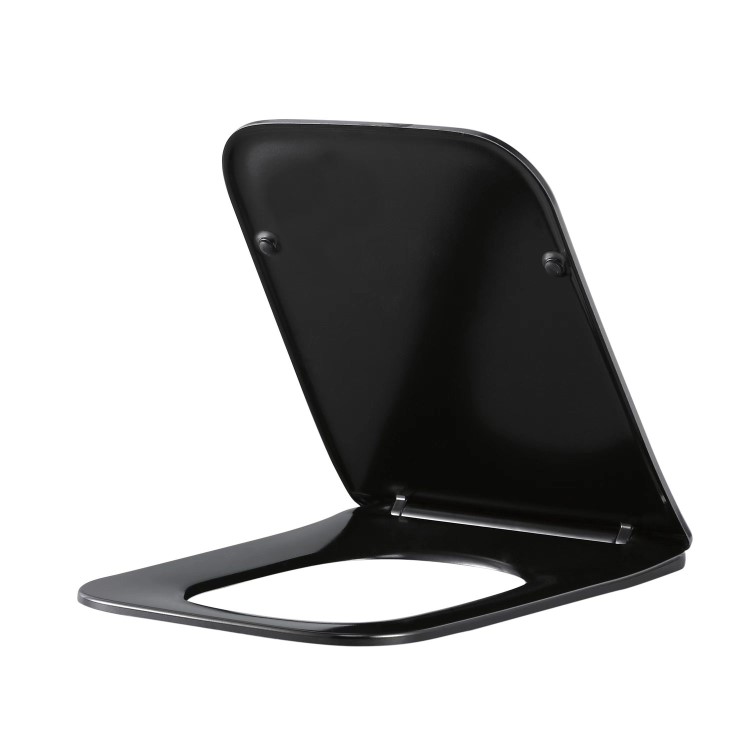 Matt Black Wall Hung Toilet with Soft Close Seat, Black Mechanical Flush Plate, 1168mm Frame & Cistern - Albi