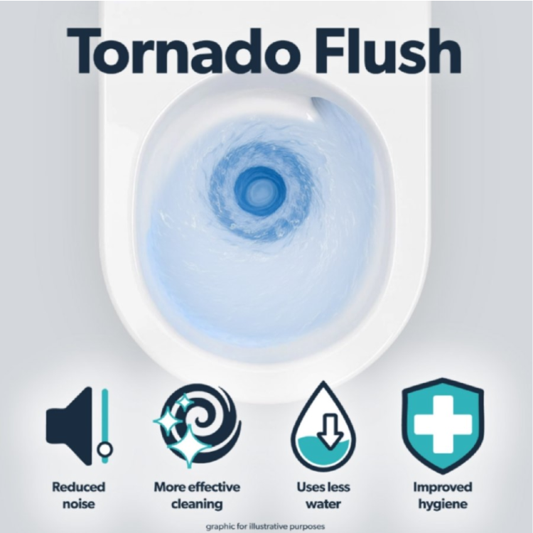 Wall Hung Toilet with Soft Close Seat, Pneumatic Black Flush Plate, 820mm Frame & Cistern - Albi