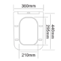 Wall Hung Toilet with Soft Close Seat, Pneumatic Chrome Flush Plate, 1168mm Frame & Cistern - Albi