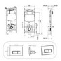 ONLY OPENED - Albi Wall Hung Toilet 1160mm Pneumatic Frame & Cistern & Chrome Flush Plate