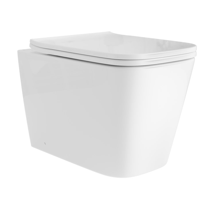 ONLY OPENED - Wall Hung Rimless Toilet with Soft Close Seat - Albi
