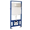 Grade A1 - Concealled Cistern Wall Hung Toilet Frame with White Glass Dual Sensor Flush Plate - Purficare