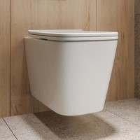GRADE A1 - Wall Hung Rimless Toilet with Soft Close Seat - Albi