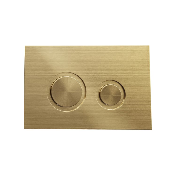 ONLY OPENED - Concealed Cistern with 1170mm Wall Hung Toilet Frame and Brushed Brass Mechanical Flush Plate - Zana