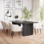 Set of 2 Cream Boucle Armchair Dining Chairs With Black Legs - Ally