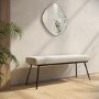 Large Cream Boucle Hallway Bench - Seats 2 - Ally
