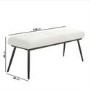 Large Cream Boucle Hallway Bench - Seats 2 - Ally