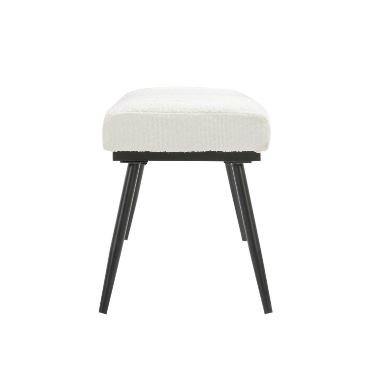 Large Cream Boucle Hallway Bench - Seats 2 - Ally