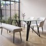 Large Cream Boucle Dining Bench - 120cm - Seats 2 - Ally