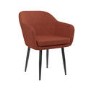 Set of 4 Burnt Orange Boucle Dining Chairs with Arms - Ally