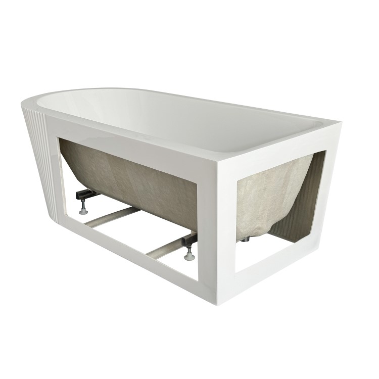GRADE A1 - Freestanding Single Ended Left Hand Fluted Corner Bath 1650 x 800mm - Amaro