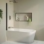 Freestanding Shower Bath Single Ended Left Hand Corner with Black Bath Screen 1650 x 800mm - Amaro