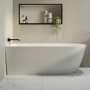 Freestanding Single Ended Left Hand Corner Shower Bath with Chrome Sliding Bath Screen 1650 x 800mm - Amaro