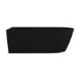 Matt Black Freestanding Shower Bath Single Ended Left Hand Corner with Chrome Bath Screen 1650 x 800mm - Amaro