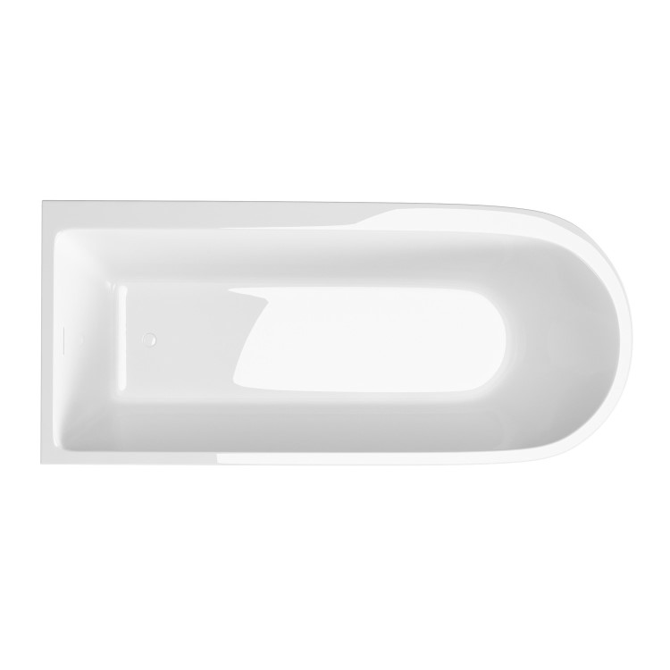Freestanding Shower Bath Single Ended Left Hand Corner with Chrome Bath Screen 1800 x 800mm - Amaro