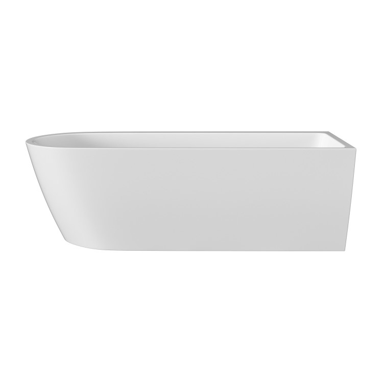 Freestanding Shower Bath Single Ended Left Hand Corner with Brass Bath Screen 1800 x 800mm - Amaro