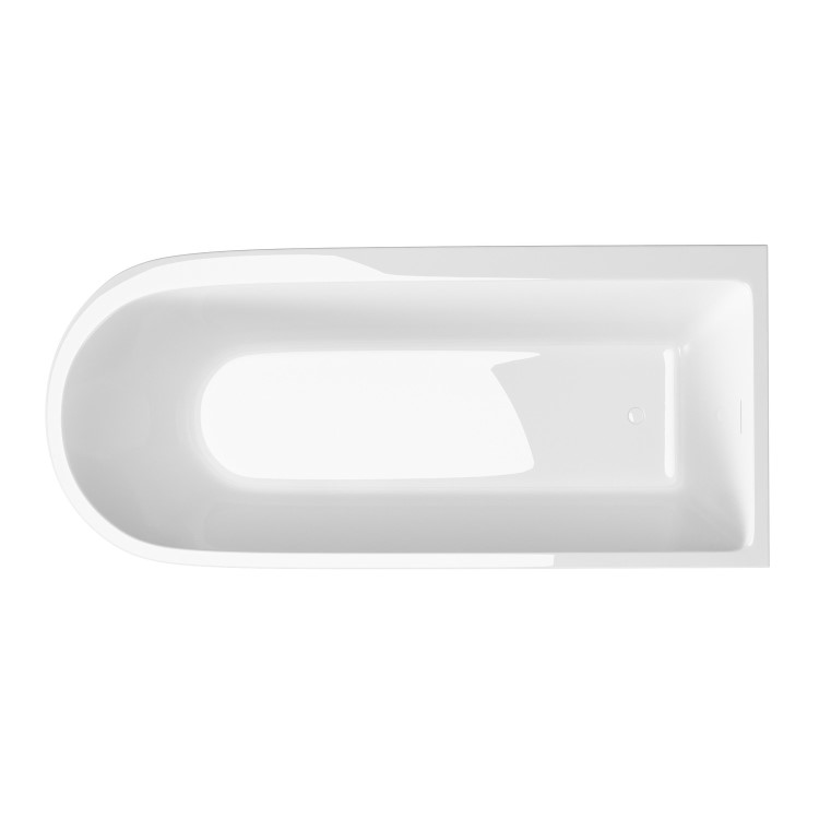 Freestanding Shower Bath Single Ended Left Hand Corner with Brass Bath Screen 1800 x 800mm - Amaro