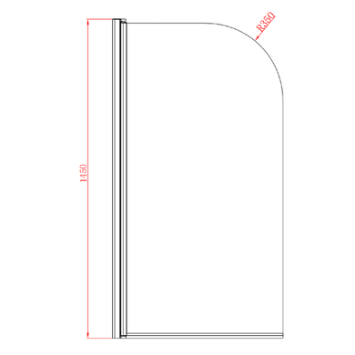 Freestanding Shower Bath Single Ended Left Hand Corner with Black Bath Screen 1500 x 740mm - Kona